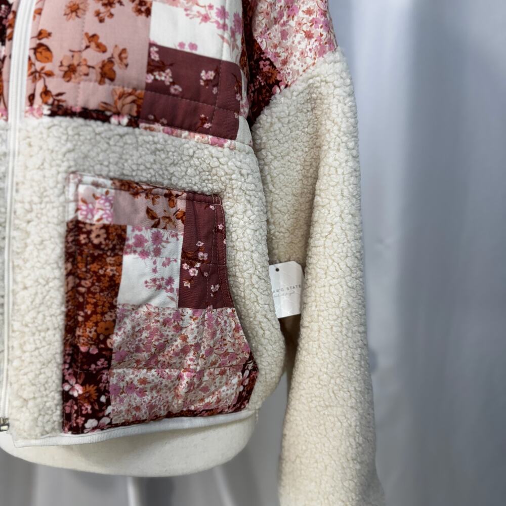 Alter’d State Sherpa Patchwork Jacket Medium NWT Floral Cottagecore Boho Prairie - Picture 5 of 16